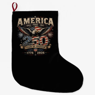 Grande Chaussette De Noël Américain 250e anniversaire patriotique États-Unis