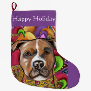 GRANDE CHAUSSETTE DE NOËL AMERICAN STAFFORDSHIRE TERRIER
