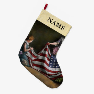 Grande Chaussette De Noël Americana - Drapeau - Naissance du drapeau américa