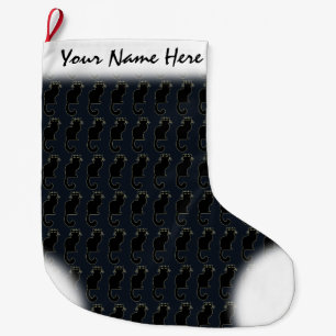 Grande Chaussette De Noël Amoureux des chats Noël Stocking Customisé