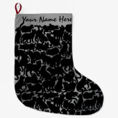 Grande Chaussette De Noël Amoureux des chats Noël Stocking Customisé (Devant)