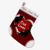 Grande Chaussette De Noël Amoureux des chats Noël Stocking Customisé (Devant (Accrochage))