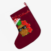 Grande Chaussette De Noël Ananas de Noël de Mele Kalikimaka (Dos (Accrochage))