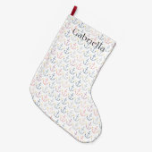 Grande Chaussette De Noël Ancres bleues (Devant (Accrochage))