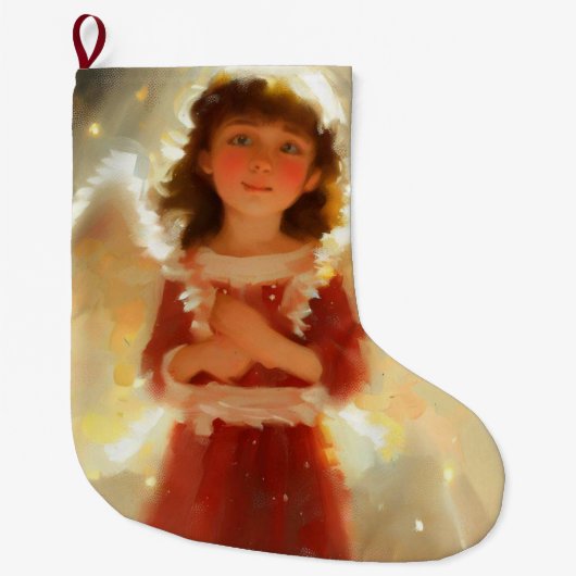 Grande Chaussette De Noël Ange de Noël 4 (Devant)