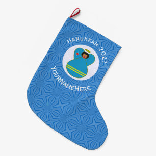 Grande Chaussette De Noël Ange du drapeau arubais Hanukkah Personnalisé