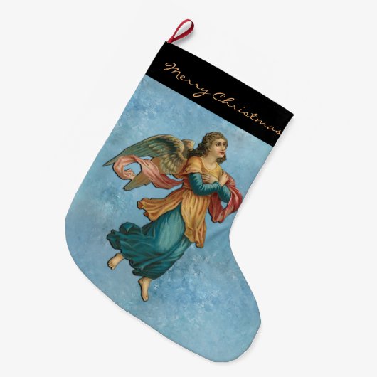 Grande Chaussette De Noël Angel Dans Les Nuages (Devant (Accrochage))