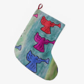 Grande Chaussette De Noël Anges avec trompettes Noël Stocker (Devant (Accrochage))