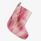 Grande Chaussette De Noël Animal blanc rose (Devant (Accrochage))