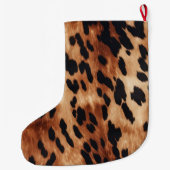 Grande Chaussette De Noël Animal Brown occidental de vache noire (Dos)