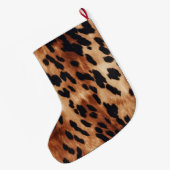 Grande Chaussette De Noël Animal Brown occidental de vache noire (Dos (Accrochage))