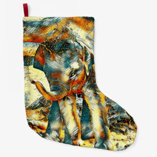 Grande Chaussette De Noël AnimalArt_Elephant_003
