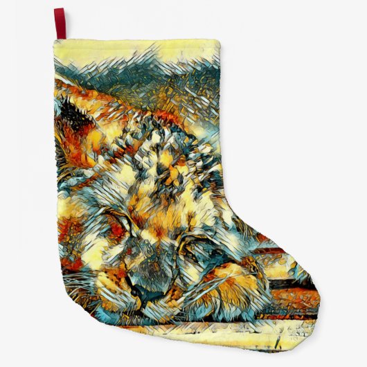 Grande Chaussette De Noël AnimalArt_Lion_006 (Devant)