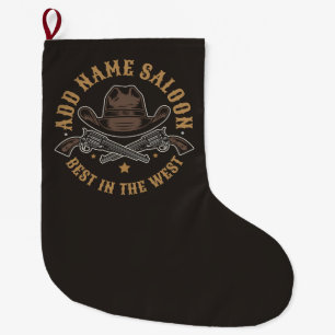 Grande Chaussette De Noël Antique Cowboy Guns AJOUTER NOM Old Wild West Salo
