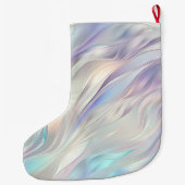 Grande Chaussette De Noël Aqua Blue Purple Pearl Blanc Noël (Dos)