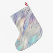 Grande Chaussette De Noël Aqua Blue Purple Pearl Blanc Noël (Dos (Accrochage))