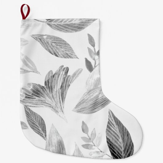 Grande Chaussette De Noël Aquarelle chute feuilles 8 (Devant)