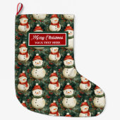 Grande Chaussette De Noël Aquarelle classique Noël Stocking personnalisé (Devant)