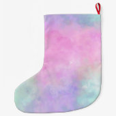 Grande Chaussette De Noël Aquarelle violette Unicorn Rainbow (Dos)