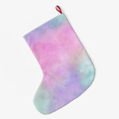 Grande Chaussette De Noël Aquarelle violette Unicorn Rainbow (Dos (Accrochage))