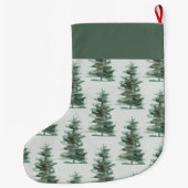 Grande Chaussette De Noël Arbre à pin vert classique (Dos)