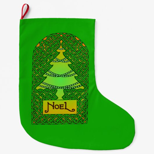 Grande Chaussette De Noël Arbre de Noël celtique (Devant)
