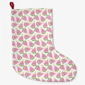 Grande Chaussette De Noël Arbre de Noël d'été de pastèque (Devant)