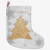 Grande Chaussette De Noël Arbre de Noël Gold Festive Stocking (Devant)