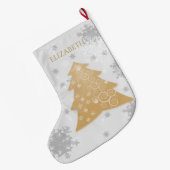 Grande Chaussette De Noël Arbre de Noël Gold Festive Stocking (Dos (Accrochage))