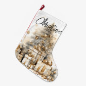 Grande Chaussette De Noël Arbre de Noël Gold Retro (Devant (Accrochage))