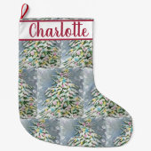 Grande Chaussette De Noël Arbre de Noël neigeux (Devant)