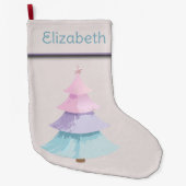 Grande Chaussette De Noël Arbre de Noël Pastel (Devant)