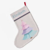 Grande Chaussette De Noël Arbre de Noël Pastel (Dos (Accrochage))