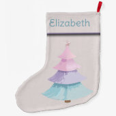 Grande Chaussette De Noël Arbre de Noël Pastel (Dos)