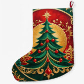 Grande Chaussette De Noël Arbre de Noël Stockage de vacances (Dos)