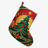 Grande Chaussette De Noël Arbre de Noël Stockage de vacances (Devant (Accrochage))