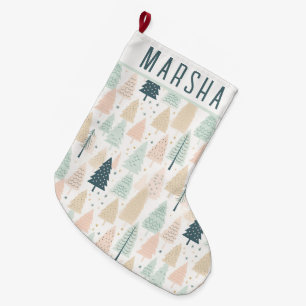 Grande Chaussette De Noël Arbres de Noël