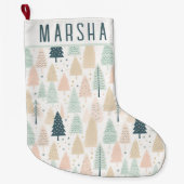 Grande Chaussette De Noël Arbres de Noël (Devant)