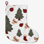 Grande Chaussette De Noël Arbres de Noël (Devant)