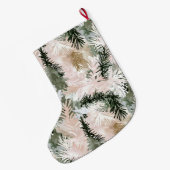Grande Chaussette De Noël Arbres de Noël verts roses Abstraits (Dos (Accrochage))