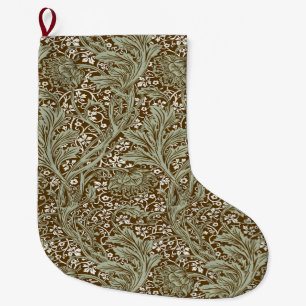 Grande Chaussette De Noël Arcadia de William Morris vintage entièrement sans