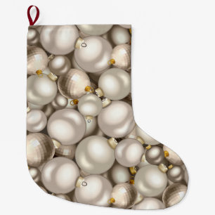 Grande Chaussette De Noël argent noël ornements xmas bas