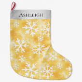 Grande Chaussette De Noël Argent Noël Pin violet Rouge rayures (Devant)