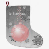 Grande Chaussette De Noël Arnament de Noël rose fantaisie (Devant)