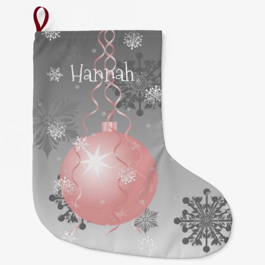 Grande Chaussette De Noël Arnament de Noël rose fantaisie (Devant)