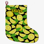 Grande Chaussette De Noël Arrière - plan citron (Devant)