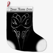 Grande Chaussette De Noël Art autochtone Stocking Totem Pole Stocking (Devant)