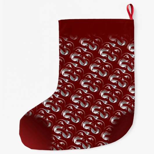 Grande Chaussette De Noël Art autochtone Stocking Totem Pole Stocking (Dos)