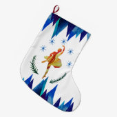 Grande Chaussette De Noël Art de l'aquarelle Ballerina (Devant (Accrochage))