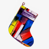 Grande Chaussette De Noël Art moderne Noël Stocker (Devant (Accrochage))